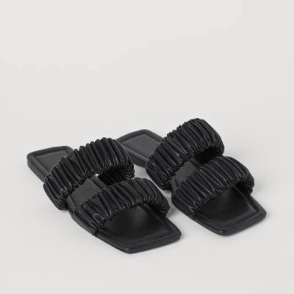 Square toe vegan leather sandals